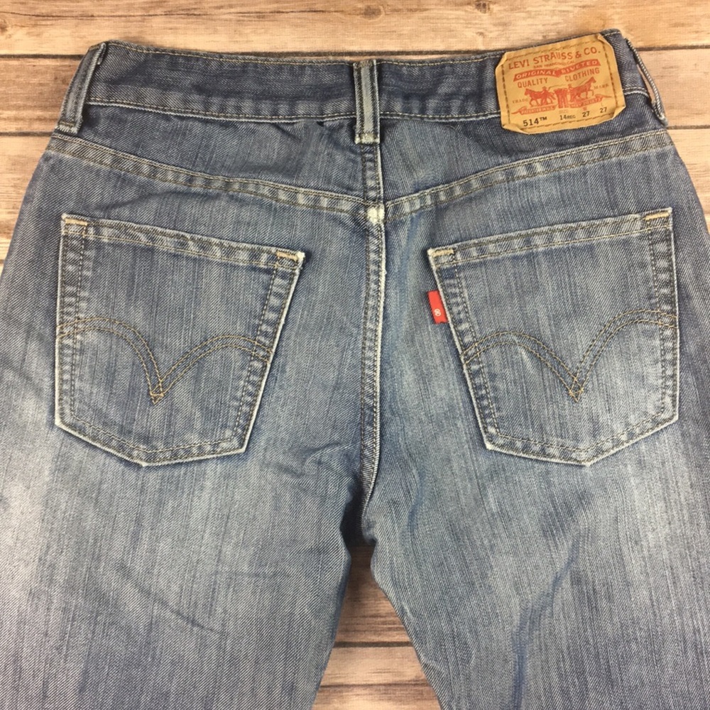 LEVIS 514 MEDIUM WASH STRAIGHT FIT JEANS - Picture 6 of 7